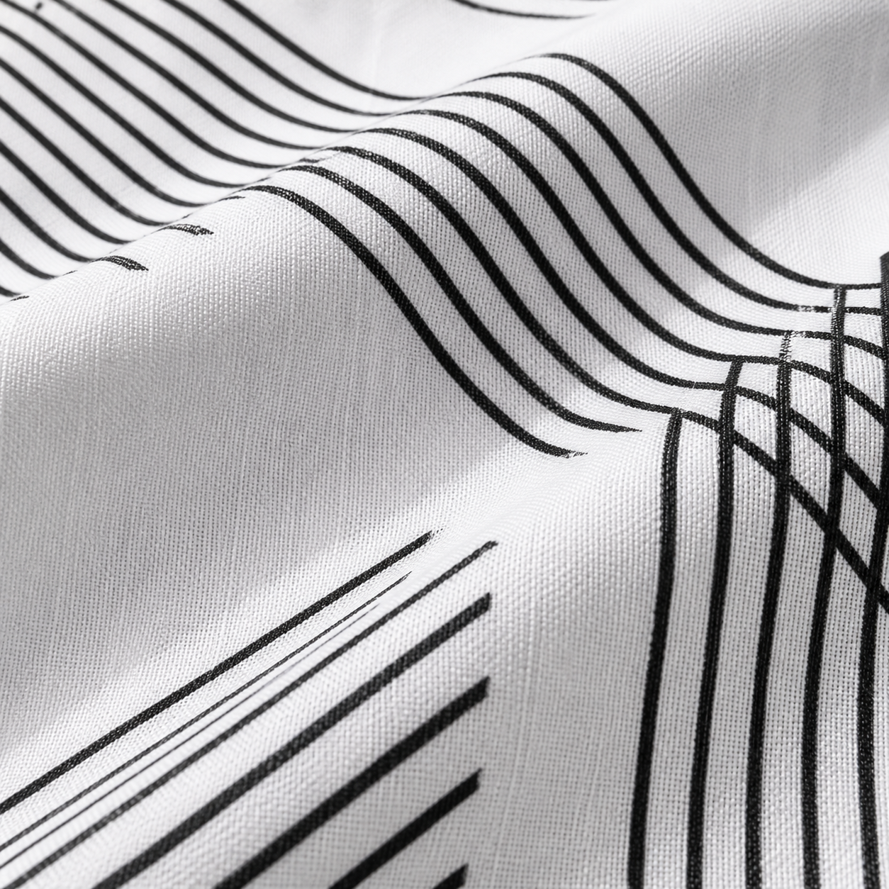 Men's Trendy White Graphic Line Print Shirt | Summer Casual Wear