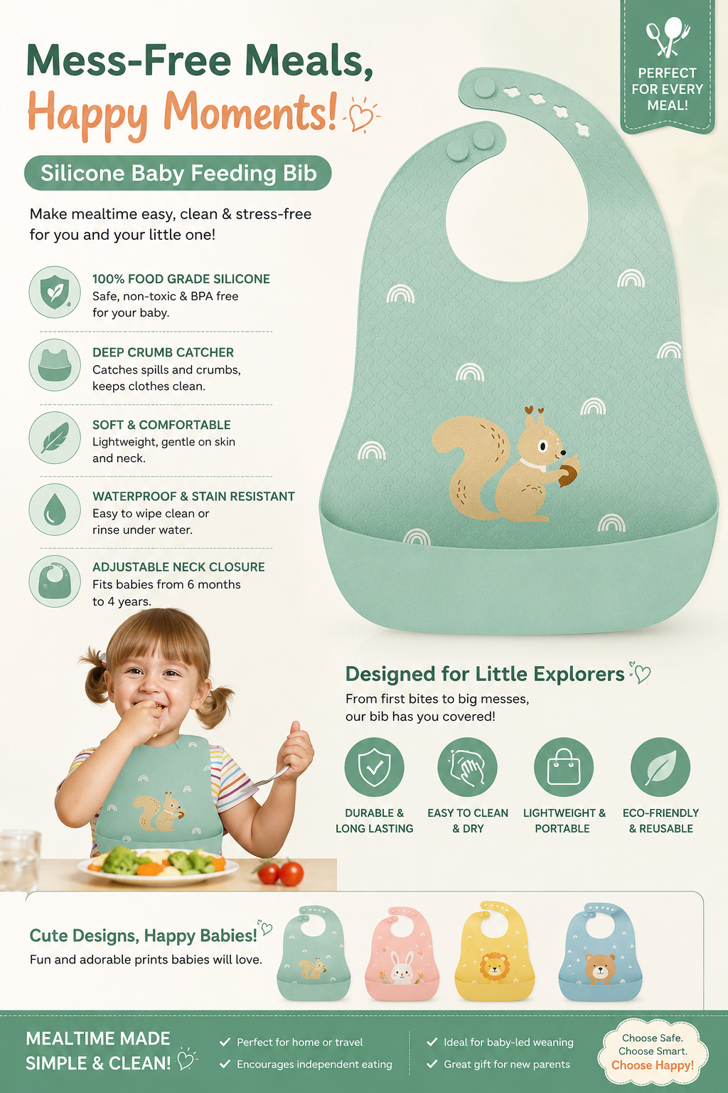 Newborn baby food scraps with pocket for Baby Food Feeding