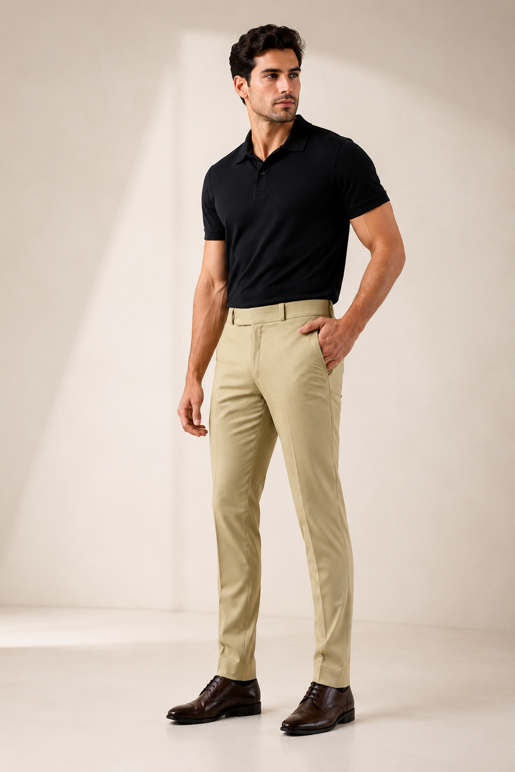 Men's Classic Khaki Slim Fit Trouser | Wrinkle Resistant | All Occasion Wear