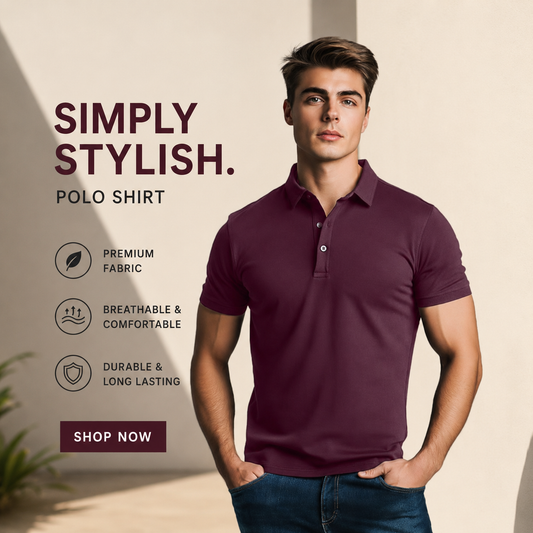 Classic Maroon Polo T-Shirt for Men |Casual & Formal Wear Cotton Rich|Regular Fit